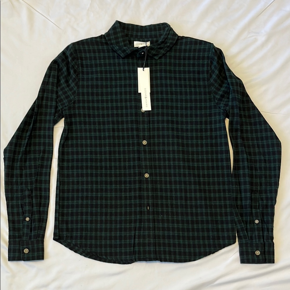 Boys Green Plaid Shirt